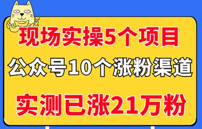（2947期）现场实操5个公众号项目，10个涨粉渠道，实测已涨21万粉！-云创智库