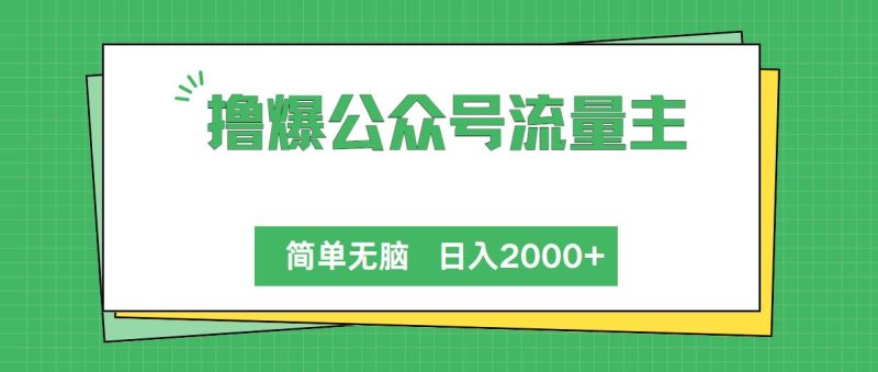 （10310期）撸爆公众号流量主，简单无脑，单日变现2000+-云创智库