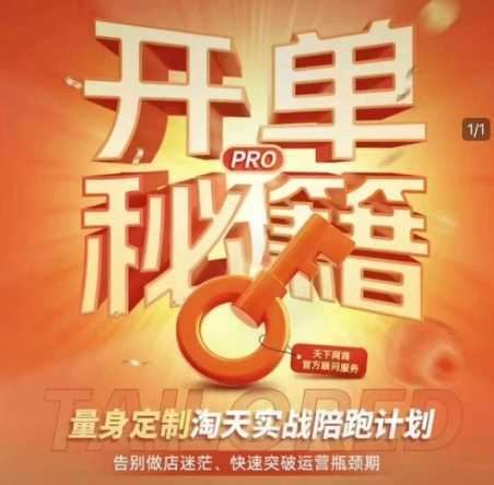 淘宝开单秘籍PRO，量身定制淘天实战陪跑计划，告别做店迷茫、快速突破运营瓶颈期-云创智库