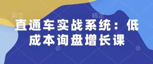 直通车实战系统：低成本询盘增长课，让个人通过技能实现升职加薪，让企业低成本获客，订单源源不断-云创智库