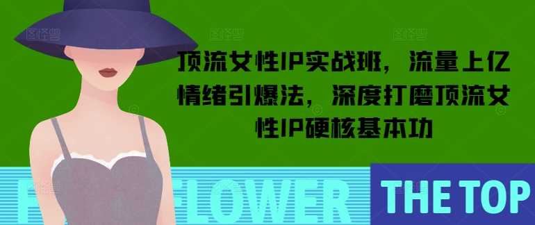 顶流女性IP实战班，流量上亿情绪引爆法，深度打磨顶流女性IP硬核基本功-云创智库