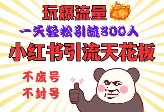 小红书引流天花板，玩爆流量，一天轻松引流300人，安全操作-云创智库