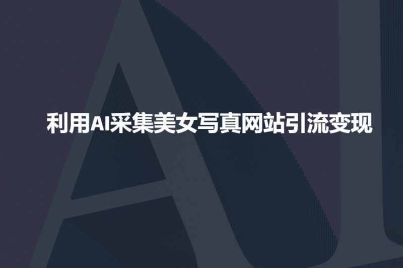 利用AI采集美女写真网站引流变现，引流嘎嘎的-云创智库