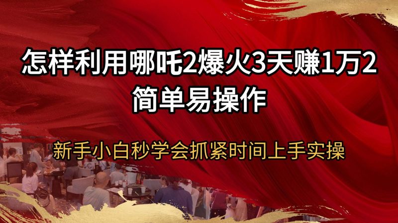 （14245期）怎样利用哪吒2爆火3天赚1万2简单易操作新手小白秒学会抓紧时间上手实操-云创智库