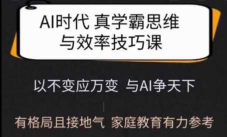 Ai时代真学霸思维与学习方法课，有格局且接地气，家庭教育有力参考-云创智库