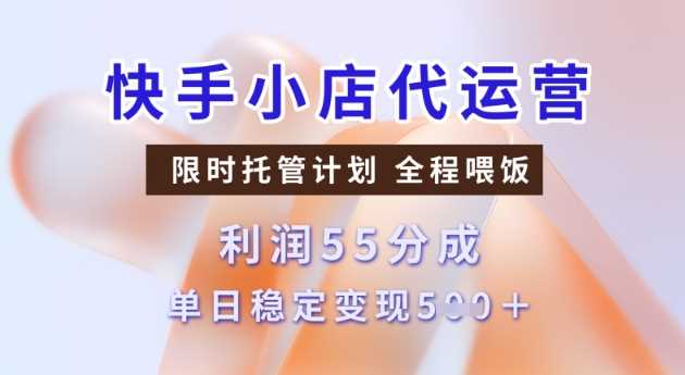 快手小店代运营3.0，模式新升级，收益55分，稳定单日5张【揭秘】-云创智库