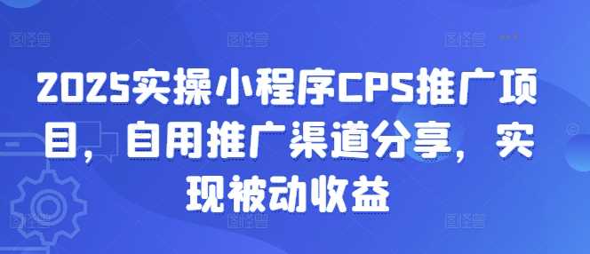 2025实操小程序CPS推广项目，自用推广渠道分享，实现被动收益-云创智库