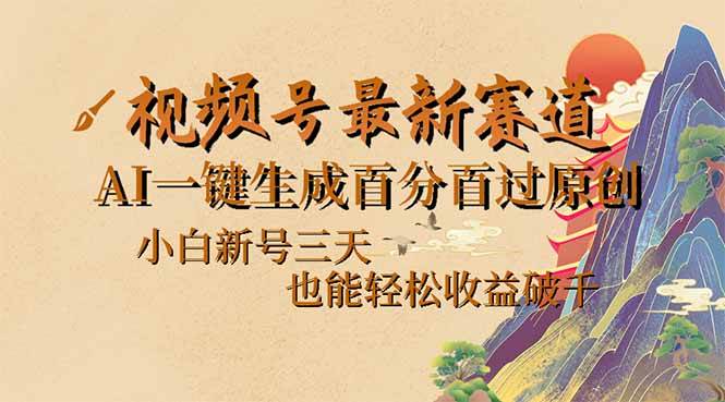 （14363期）视频号最新爆火赛道，AI一键生成百分百过原创，小白新号三天，也能轻松…-云创智库