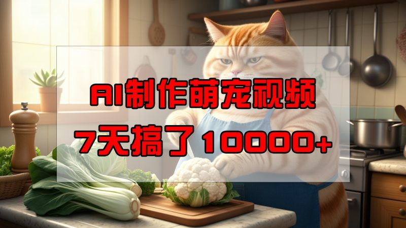 靠AI制作萌宠视频，7天搞了1万+，操作简单门槛低，有手机就行-云创智库