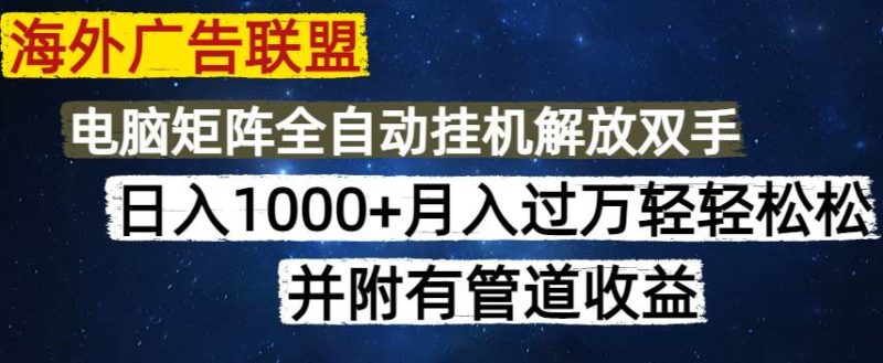 （14540期）海外广告联盟每天几分钟日入1000+无脑操作，可矩阵并附有管道收益-云创智库