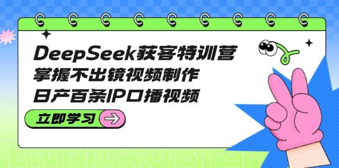 DeepSeek获客特训营：掌握不出镜视频制作，日产百条IP口播视频-云创智库