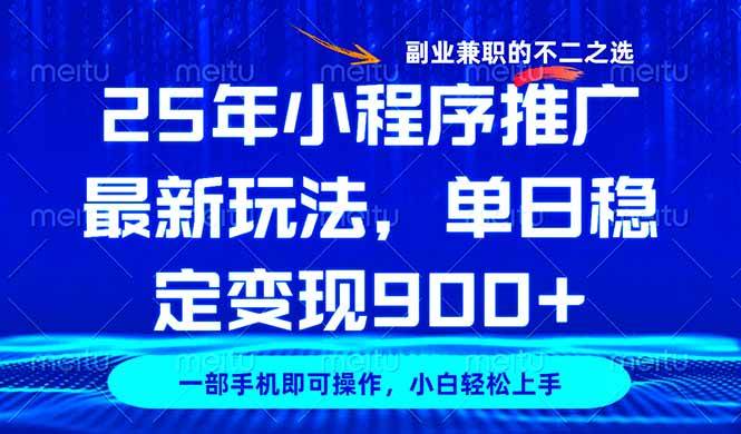 （14550期）25年小程序推广最新玩法，稳定日入900+，副业兼职的不二之选-云创智库