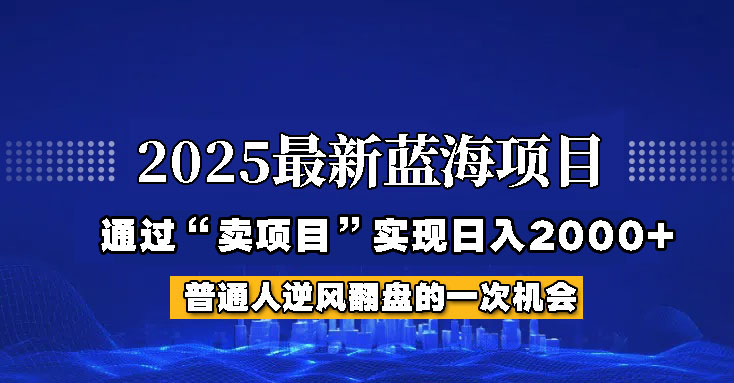 2025年蓝海项目，如何通过“网创项目”日入2000+-云创智库