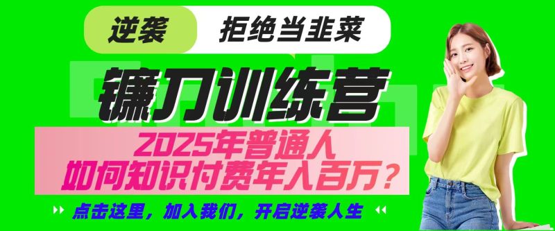 镰刀训练营超级IP合伙人，25年普通人如何通过“知识付费”实现逆袭-云创智库