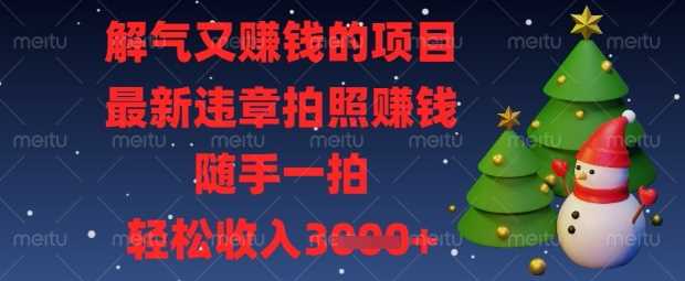 解气又挣钱的项目，最新违章拍照挣钱，随手一拍，轻松收入数张【揭秘】-云创智库
