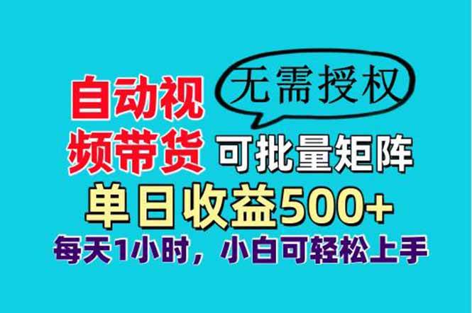 （14229期）自动视频带货，可批量矩阵，单日收益500+、轻松实现睡后收益，小白可…-云创智库