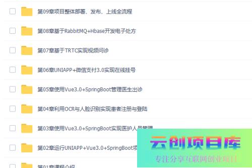 全栈开发医疗小程序 SpringBoot2.X + Vue + UniAPP  带源码-云创智库