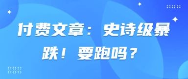 付费文章：史诗级暴跌！要跑吗？-云创智库