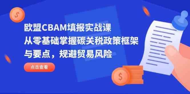 欧盟CBAM填报实战课，从零基础掌握碳关税政策框架与要点，规避贸易风险-云创智库