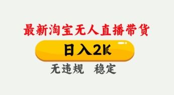 4月最新淘宝无人直播带货，日入数张，不违规不封号，独家技术，操作简单【揭秘】-云创智库