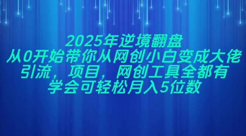 （14473期）2025年逆境翻盘，从0开始带你从网创小白变成大佬，引流，项目，网创工…-云创智库