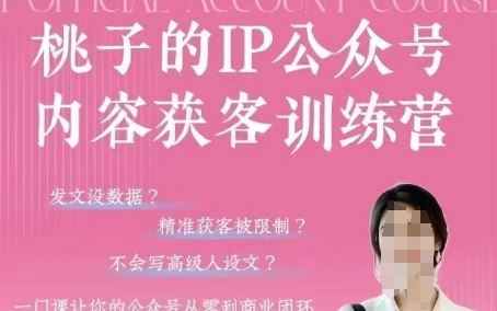 桃子IP公众号内容获客训练营(第3期)，一门让你公众号从0到商业闭环的课程-云创智库