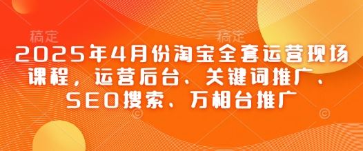 2025年4月份淘宝全套运营现场课程，运营后台、关键词推广、SEO搜索、万相台推广-云创智库