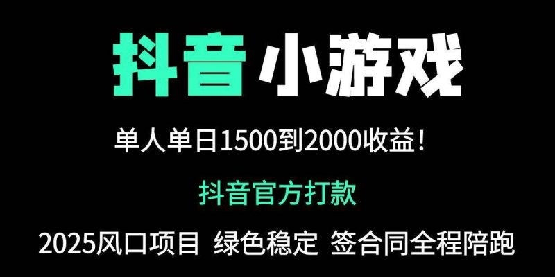 （14527期）抖音官方小游戏2025全网最新玩法，暴利赚钱项目，单机日入2000+，绝不…-云创智库