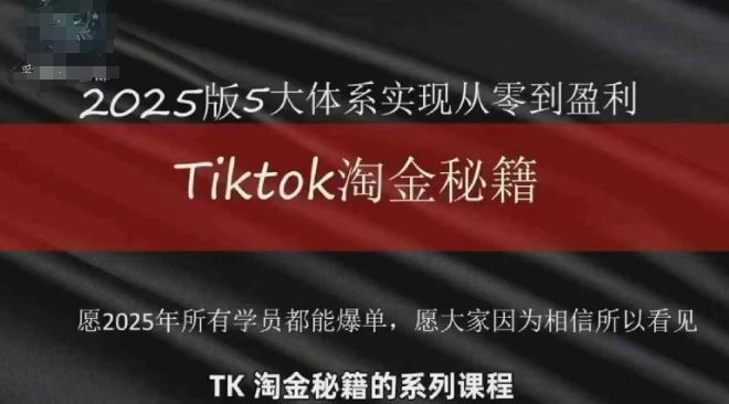 TikTok跨境2025淘金秘籍，​2025TikTok从0到盈利变现-云创智库