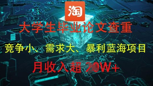 大学生毕业论文查重，暴利蓝海项目，月收入过1W+-云创智库