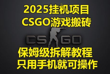 2025挂G项目，CSGO游戏搬砖，保姆级拆解教程，只用手机就可操作【揭秘】-云创智库