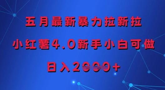 五月最新暴力拉新拉，小红薯4.0新手小白可做，日入多张-云创智库