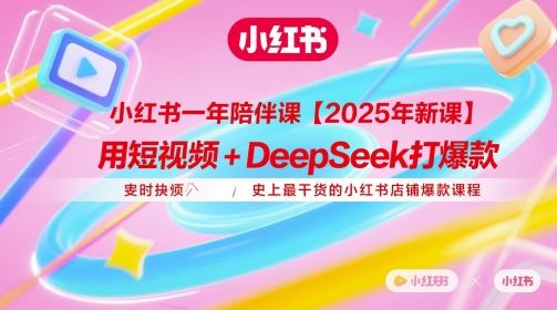 小红书一年陪伴课【2025年新课】，用短视频+deepSeek打爆款，史上最干货的小红书店铺爆款课程-云创智库