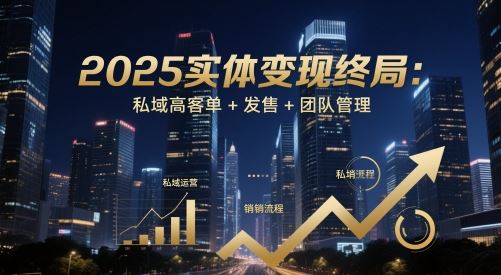 2025实体变现终局：私域高客单+发售+团队管理-云创智库