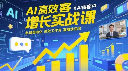 AI高效获客增长实战课，​AI找客户 私域自动化 高效工作流 直播快变现-云创智库