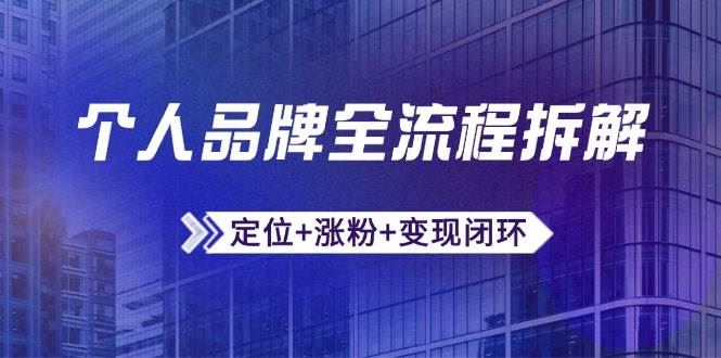 个人品牌全流程拆解：定位+涨粉+变现闭环，微信生态运营与资源整合-云创智库