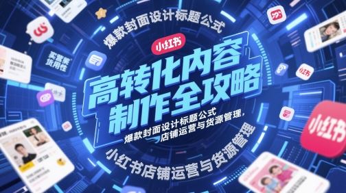 高转化内容制作全攻略，爆款封面设计标题公式，小红书店铺运营与货源管理-云创智库