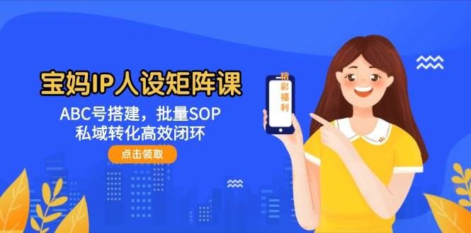 宝妈IP人设矩阵课：ABC号搭建，批量SOP，私域转化高效闭环-云创智库