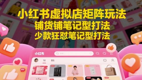 小红书虚拟店矩阵玩法，铺货铺笔记型打法，少款狂怼笔记型打法-云创智库
