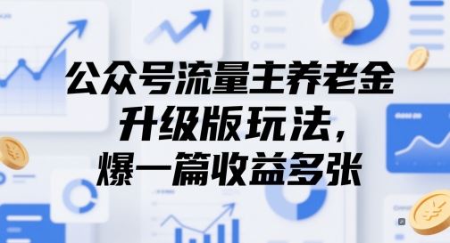 公众号流量主养老金升级版玩法，爆一篇收益多张-云创智库