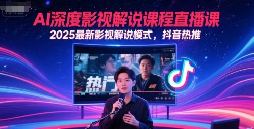 AI深度影视解说课程直播课，2025最新影视解说模式，抖音热推-云创智库