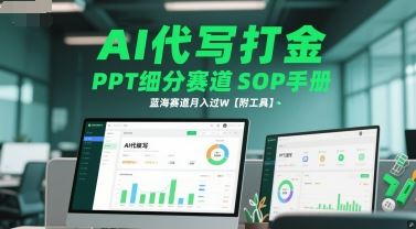 AI代写打金，PPT细分赛道SOP手册，蓝海赛道月入过W【附工具】-云创智库