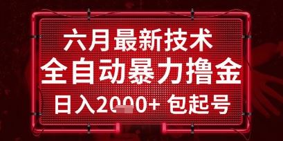 六月最新技术全自动暴力撸金，稳定日入2k+包起号，长期稳定【揭秘】-云创智库