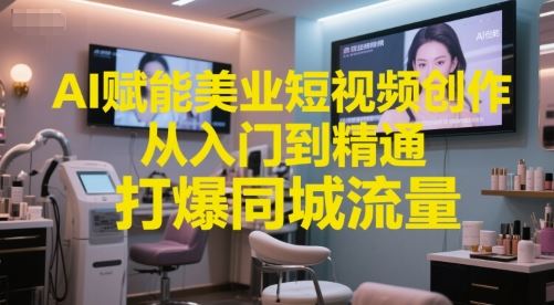 AI赋能美业短视频创作，从入门到精通，打爆同城流量，超级AI工具短视频实操落地-云创智库