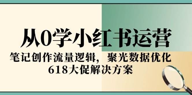 从0学小红书运营，笔记创作流量逻辑，聚光数据优化，618大促解决方案-云创智库