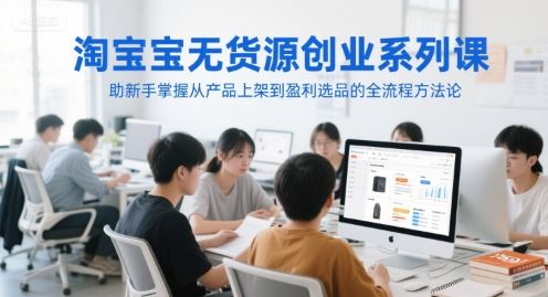 淘宝无货源创业系列课，助新手掌握从产品上架到盈利选品的全流程方法论-云创智库