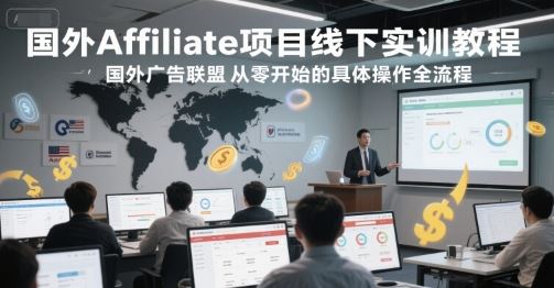 国外Affiliate项目线下实训教程，国外广告联盟从零开始的具体操作全流程-云创智库