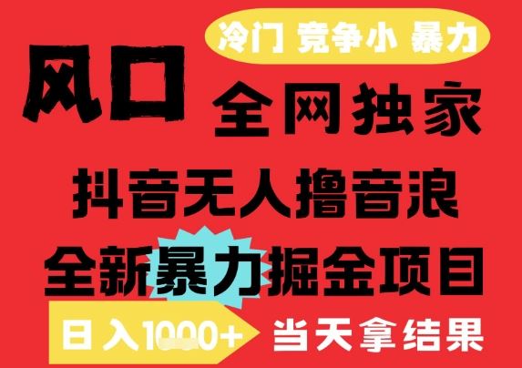 25年6月高爆抖音无人直播最新撸音浪掘金项目，解放双手小白可做，无脑日入1k+，门槛低【揭秘】-云创智库