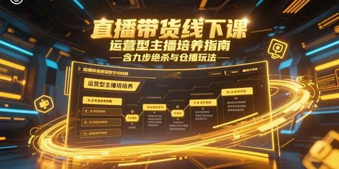 （15281期）直播带货线下课，运营型主播培养指南，含九步绝杀与仓播玩法-云创智库