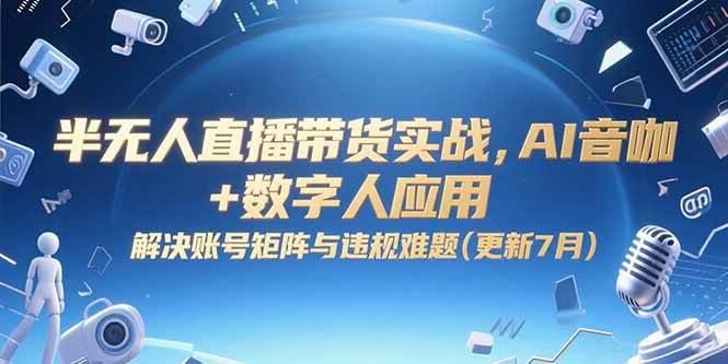 （15280期）半无人直播带货实战，AI音咖+数字人应用 解决账号矩阵与违规难题(更新7月)-云创智库